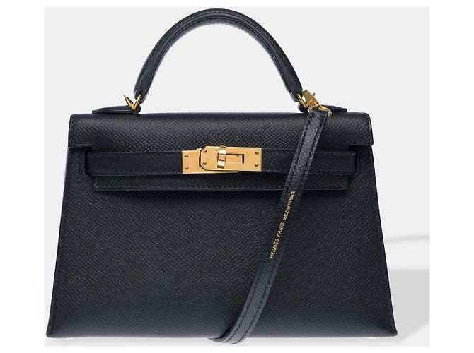Hermès HERMES Kelly Mini Bag in Black Leather - 102473