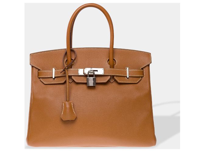 Hermès HERMES Birkin 30 Bag in Golden Leather - 102472