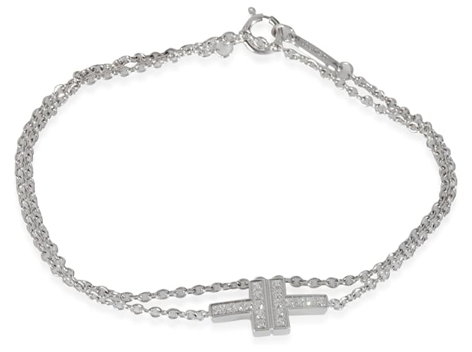 Pulseira de diamante Tiffany T da Tiffany & Co. em ouro branco 18k 0,09 CTW  ref.2010472