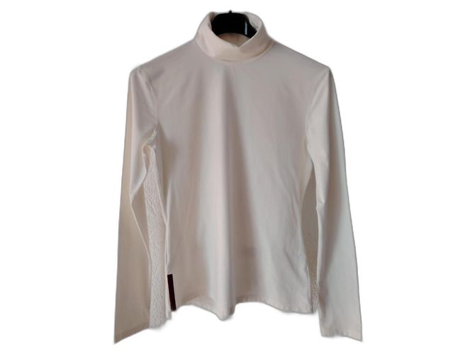 Prada Stretch Oberteil Weiß Nylon