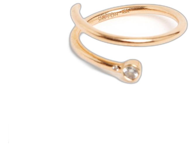 Autre Marque Shiffon Bague TU adjustable Duet Pinky 18K gold and diamond Ring OS adjustable Golden