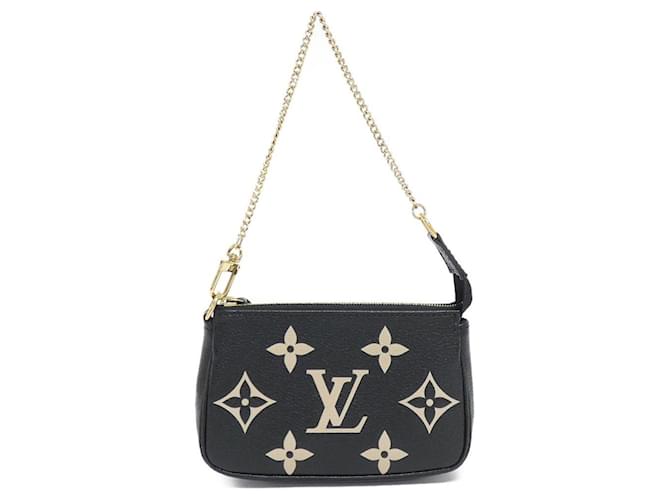 Mini Pochette Acessórios Bicolor Monograma Empreinte Louis Vuitton Preto Bege Lona  ref.2013052