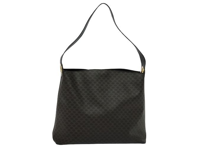 Céline Borsa a tracolla CELINE Macadam Canvas PVC Pelle Nero Oro Aut mr1013 D'oro