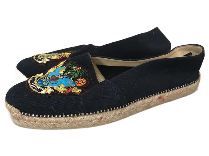 CHRISTIAN LOUBOUTIN Espadrilles T.EU 38 Tessuto Blu navy