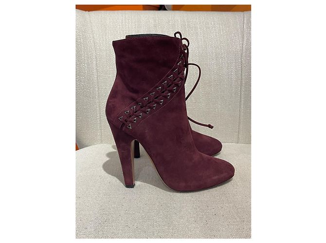 Alaïa ALAIA Ankle boots T.EU 38.5 Suede Dark red