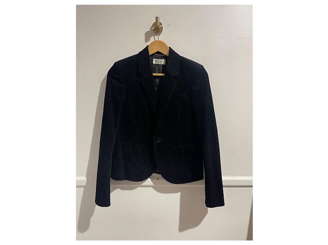 SAINT LAURENT Jacken T.International S Samt Schwarz