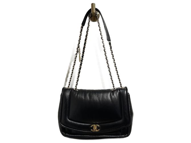 Diana CHANEL Handtaschen T. Leder Schwarz