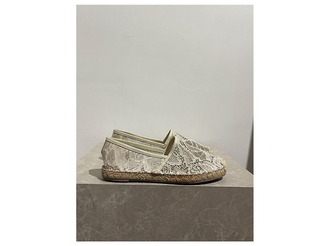Espadrillas Valentino T.EU 37 Tessuto Bianco