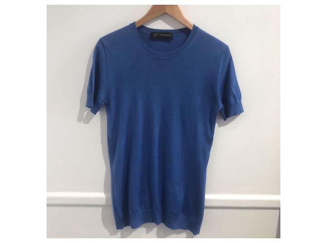 VERSACE Strickwaren T.FR 42 Kaschmir Blau 