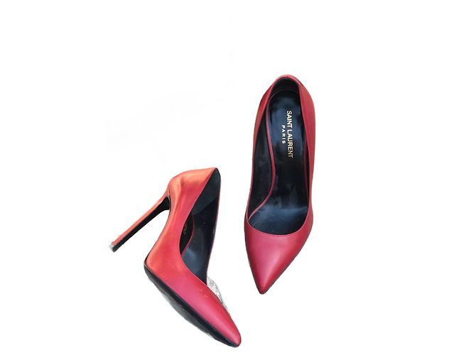 SAINT LAURENT Absätze T.EU 37 Leder Rot