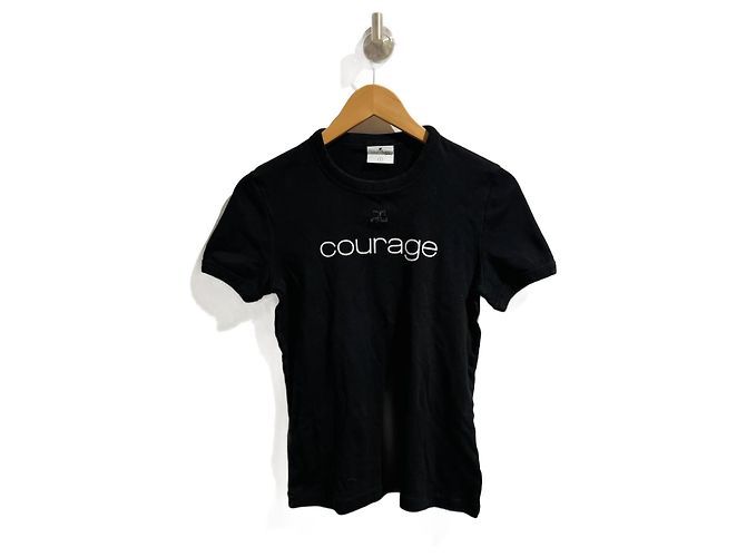 COURREGES Tops T.Internacional S Algodão Preto