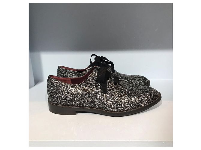 MARC JACOBS Scarpe stringate T.EU 37.5 Glitter Argento 