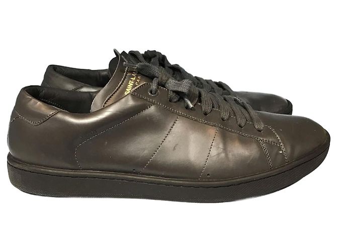 Baskets SAINT LAURENT T.EU 43 Cuir Gris