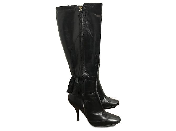 Botas LOUIS VUITTON T.EU 36.5 Couro Preto