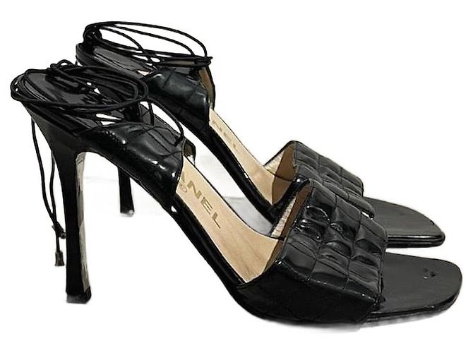 Sandali CHANEL T.EU 37.5 Pelle Nero
