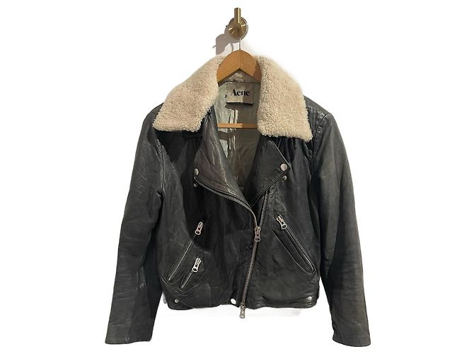 ACNE STUDIOS Jackets T.FR 38 Leather Black