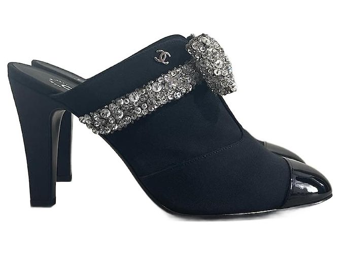 Sandali CHANEL T.EU 38.5 Tessuto Nero 