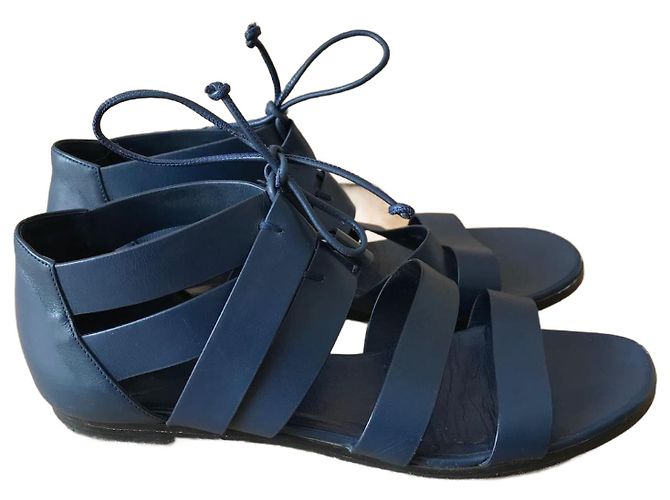 Hermès HERMES Sandalen T.EU 40.5 Leder Blau