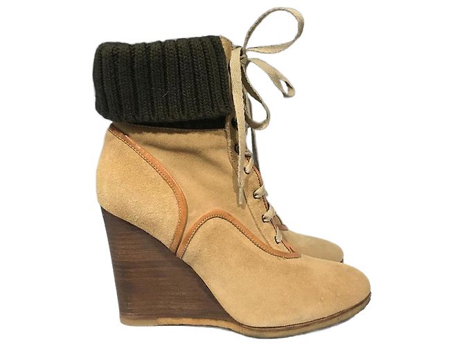 Chloé CHLOE Ankle boots T.EU 36.5 Suede Beige