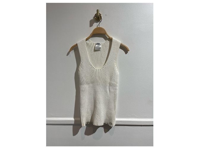 CHANEL Tops T.FR 40 Algodón Blanco