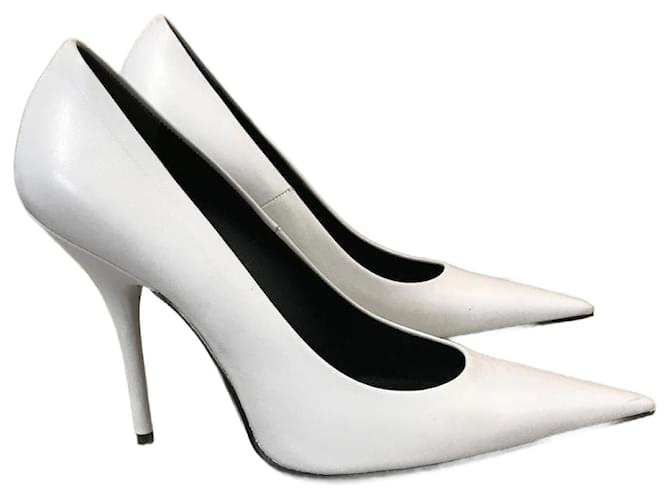 BALENCIAGA Heels T.EU 39 Leather White  ref.2014344