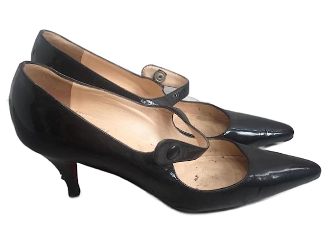 CHRISTIAN LOUBOUTIN Heels T.EU 36 Leather Black  ref.2014367