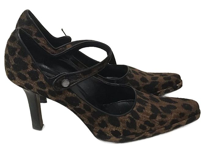 Tacchi DIOR T.EU 37.5 Tessuto Marrone