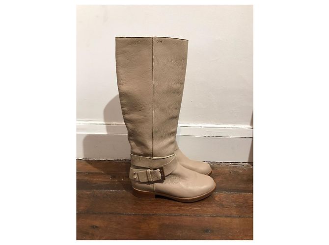 Chloé CHLOE Stiefel T.EU 36 Leder Beige