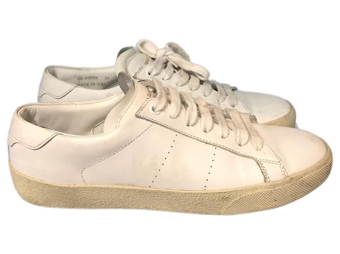 Baskets SAINT LAURENT T.EU 38 Cuir Blanc