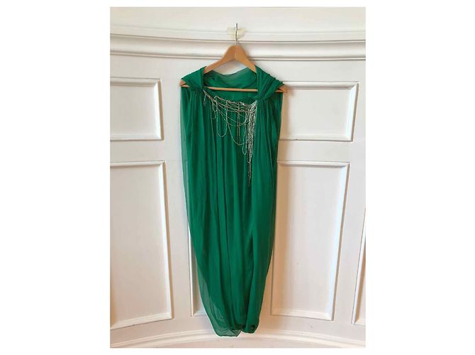 LANVIN Kleider T.FR 36 Seide Grün