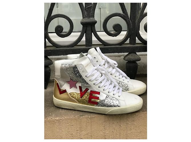 Baskets SAINT LAURENT T.EU 35.5 Cuir Multicolore