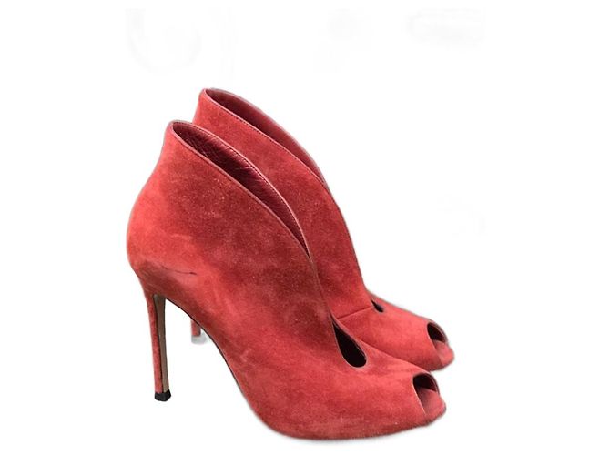 Botines GIANVITO ROSSI T.EU 36 Ante Roja