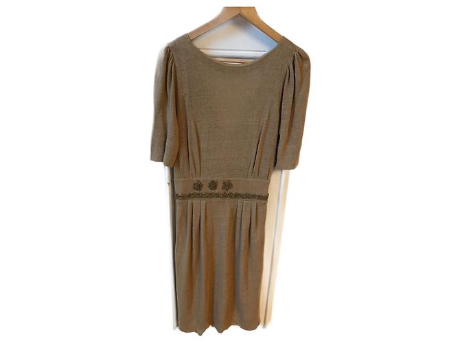 Chloé CHLOE Vestidos T.Internacional S Linho Bege
