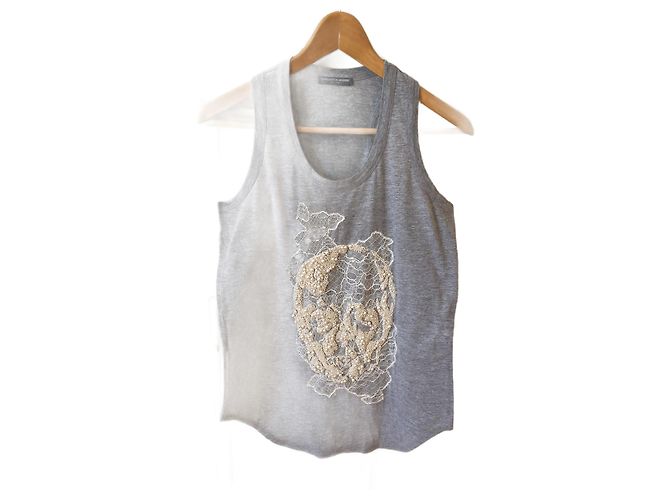 ALEXANDER MCQUEEN Tops T.FR 34 Algodón Gris