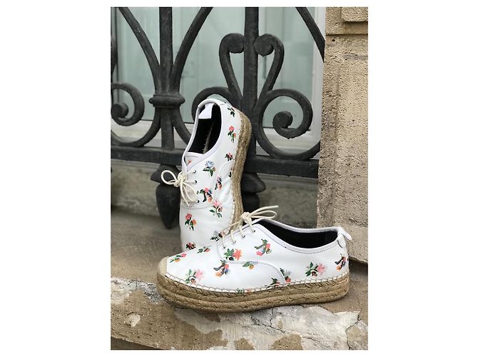 SAINT LAURENT Espadrilles T.EU 36 Leder Weiß