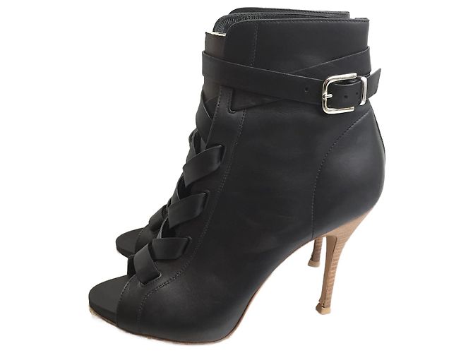 GIANVITO ROSSI Botas de tobillo T.EU 37 Cuero Negro