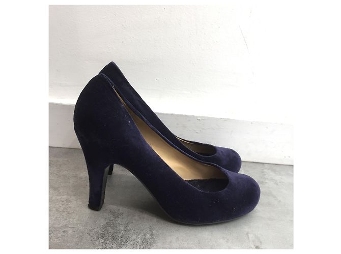 Tacchi LANVIN T.EU 37 Velluto Blu navy