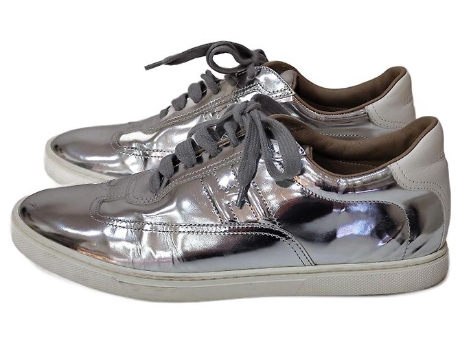 Hermès Trail Sneaker Silber Leder
