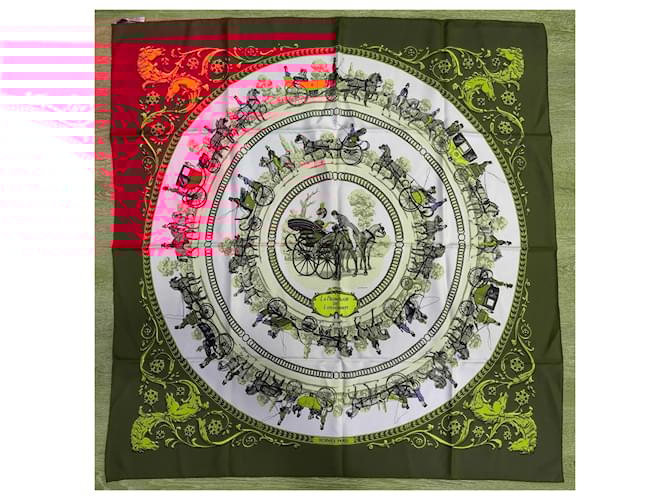 Hermès Silk scarves Red  ref.2015291