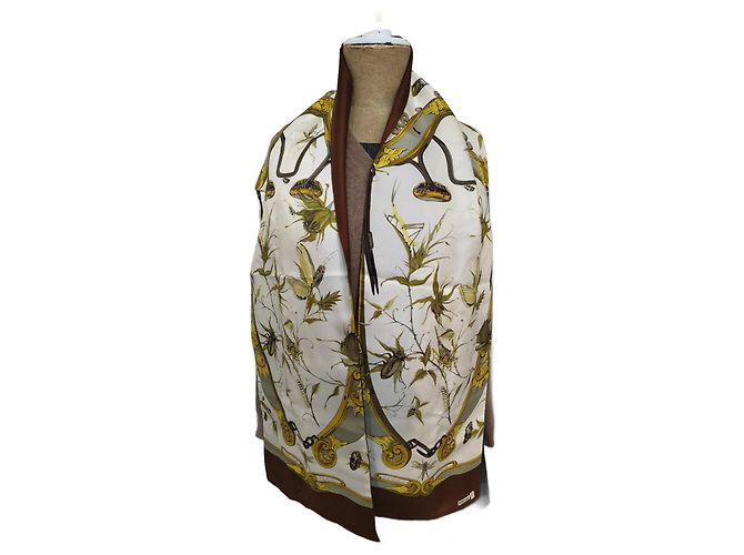 Sciarpa in seta Hermès Grande Tenue Marrone