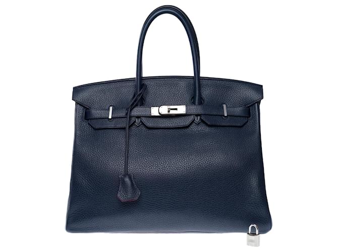 Hermès Sac HERMES Birkin 35 en Cuir Bleu Marine - 102488  ref.2015347