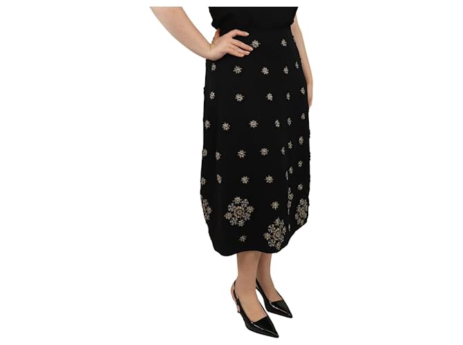 Autre Marque Black bejewelled midi skirt - size UK 10 Viscose  ref.2015939