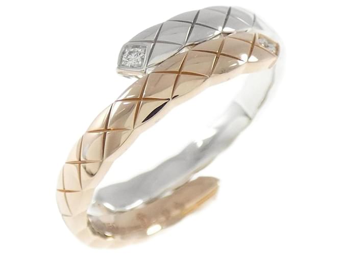 Chanel Coco Crush Band Ring White gold Pink gold  ref.2015982