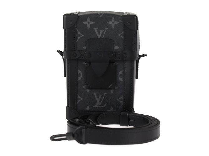 Tragbare Geldbörse Schultertasche Vertical Trunk Louis Vuitton Braun Schwarz