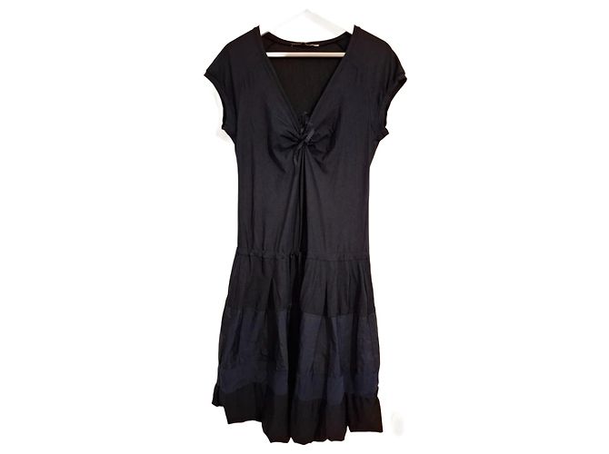 Marithé et François Girbaud Navyblaues Kleid mit Schleifen Marineblau
