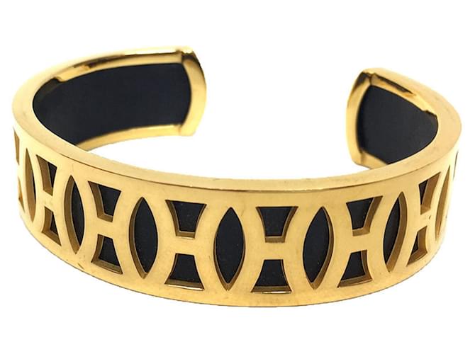 Bracelet Bangle H d'Hermès Noir Doré 
