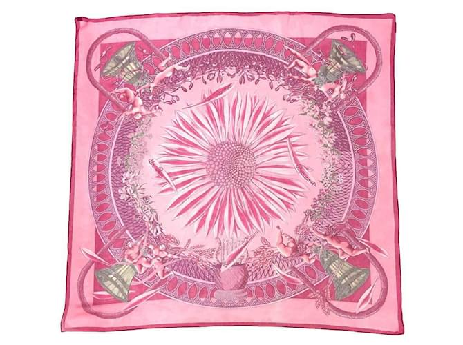 Hermès Hermes Pink Silk Scarf  ref.2016755