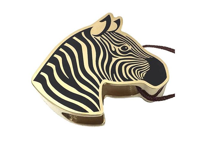 Ring Anello per sciarpa Hermès in nero e oro D'oro 