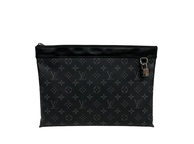 Louis Vuitton Discovery Monogram Eclipse Pochette Brown Black Cloth  ref.2017085