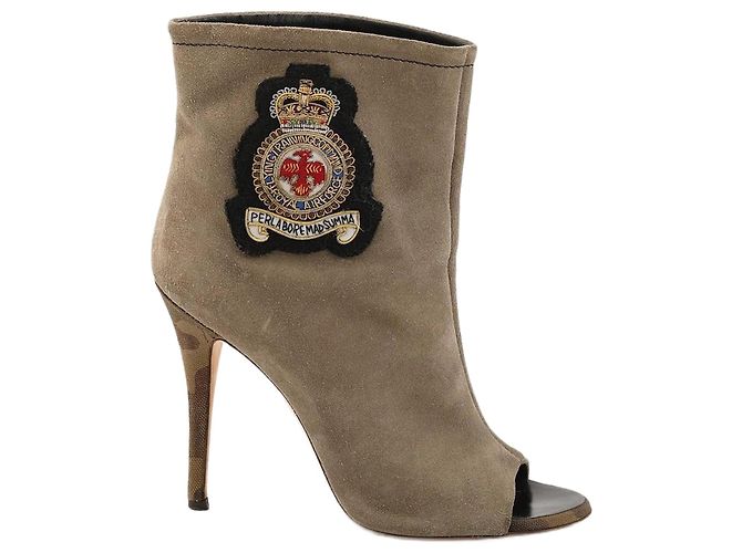 Bottines ouvertes Giuseppe Zanotti en daim kaki